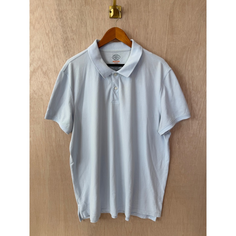 St Johns Bay Performance Comfort Flex Quick Dri Blue Polo Shirt Mens XXL